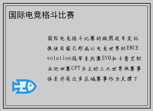 国际电竞格斗比赛